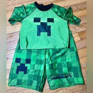 Minecraft Kids Green Creeper Swim Set YM